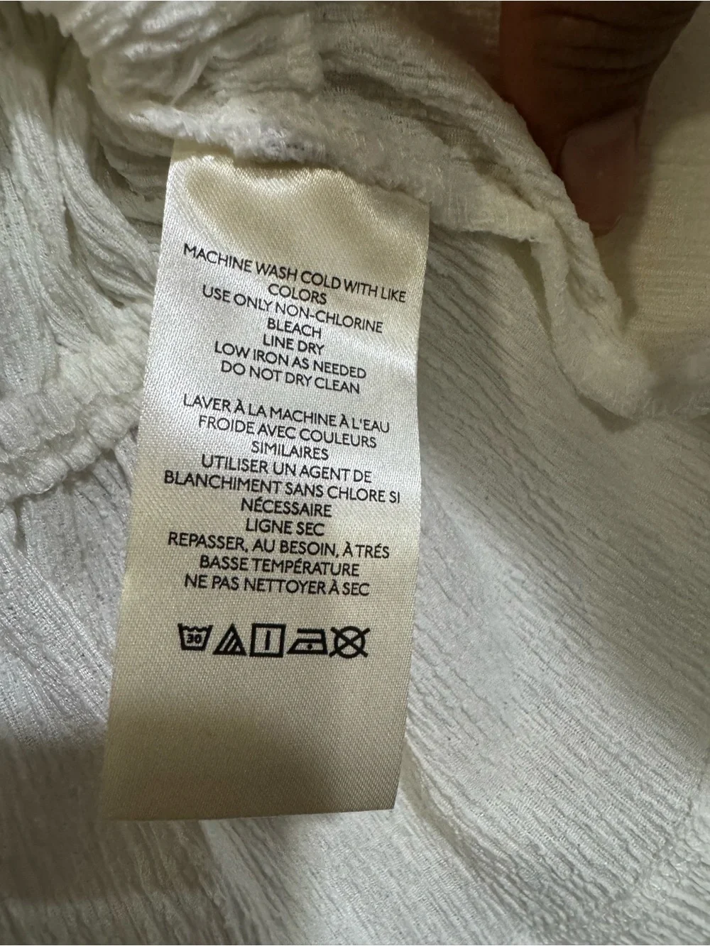 Anthropologie Cream Smocked Peplum Long-Sleeve Blouse